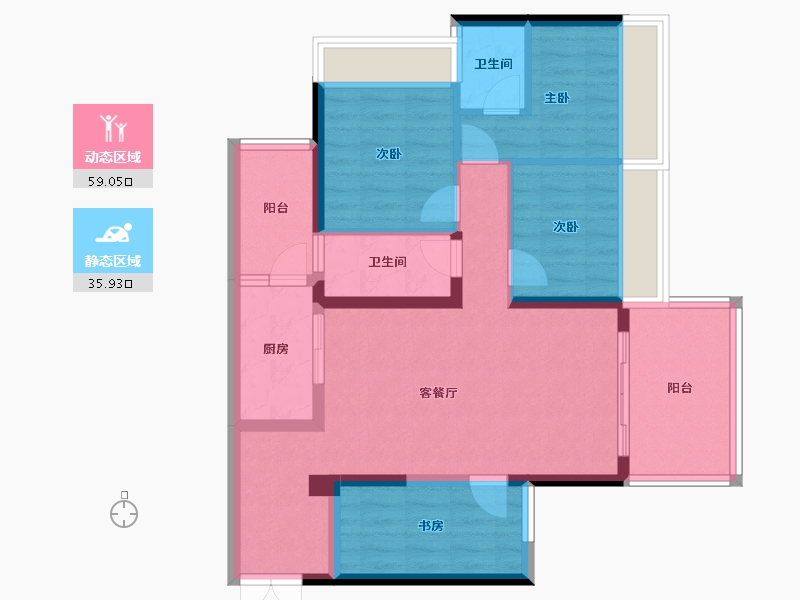 广东省-湛江市-万象凯旋湾-83.80-户型库-动静分区