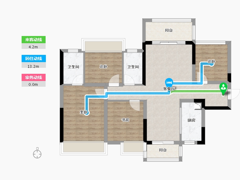 广西壮族自治区-桂林市-桂林融创九棠府-86.68-户型库-动静线