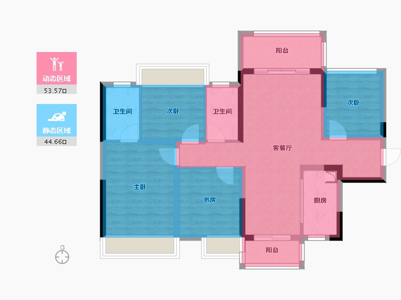 广西壮族自治区-桂林市-桂林融创九棠府-86.68-户型库-动静分区