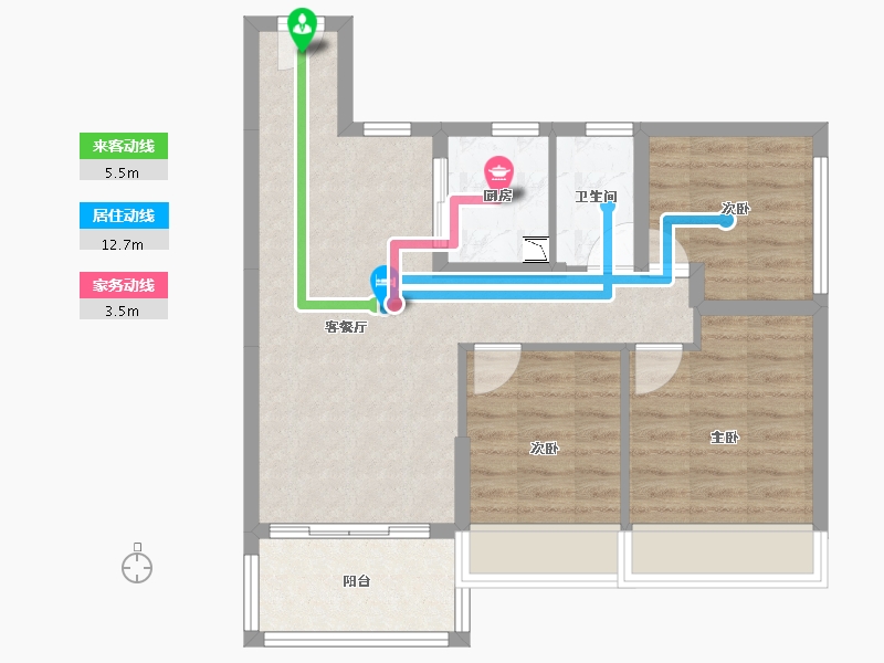 广西壮族自治区-桂林市-新城投资・翻山和院-65.80-户型库-动静线