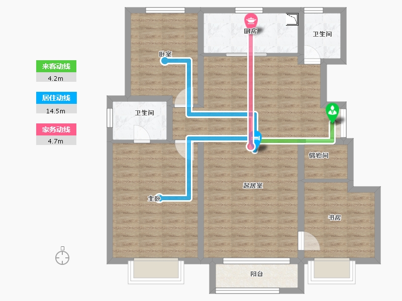 天津-天津市-运河嘉境-96.76-户型库-动静线