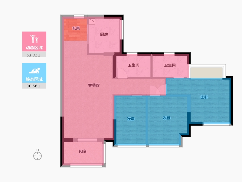 广东省-东莞市-中海・十里溪境-74.40-户型库-动静分区