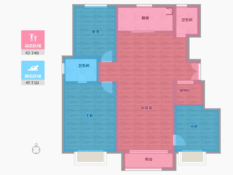 天津-天津市-运河嘉境-96.76-户型库-动静分区