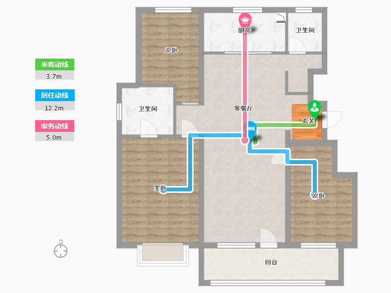 河北省-石家庄市-龙湖九里晴川-103.85-户型库-动静线