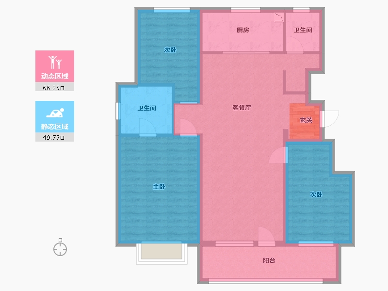 河北省-石家庄市-龙湖九里晴川-103.85-户型库-动静分区