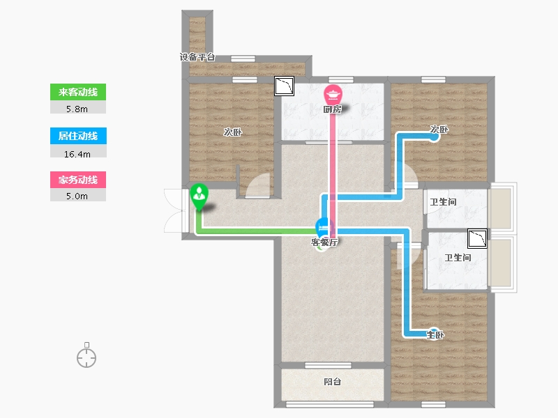 上海-上海市-锦绣里-106.41-户型库-动静线