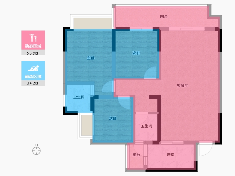 四川省-德阳市-中迪国际-80.24-户型库-动静分区