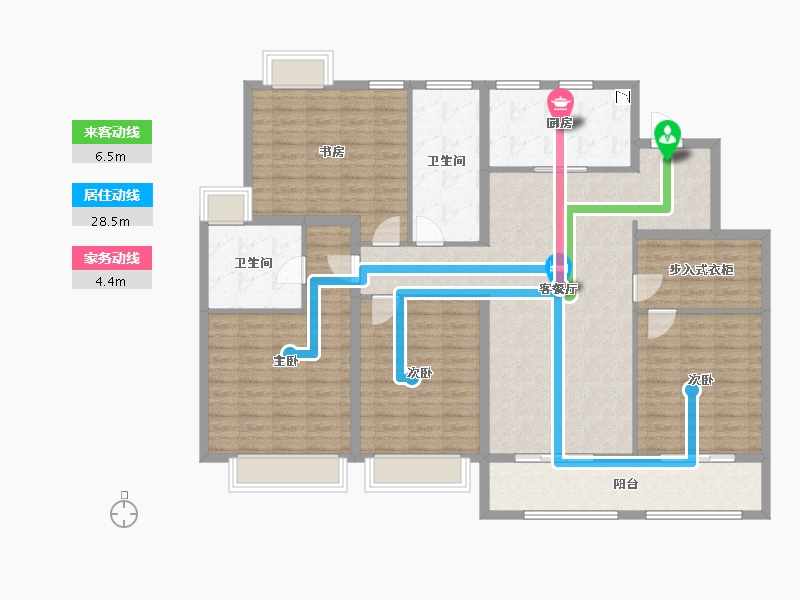 江苏省-扬州市-颐和公馆-150.01-户型库-动静线