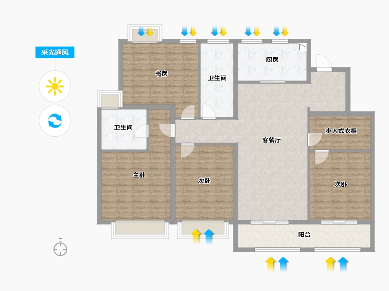 江苏省-扬州市-颐和公馆-150.01-户型库-采光通风