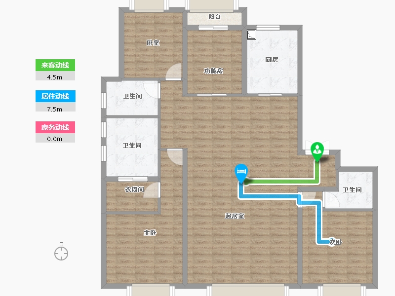 天津-天津市-融创・梅江壹号院-142.24-户型库-动静线