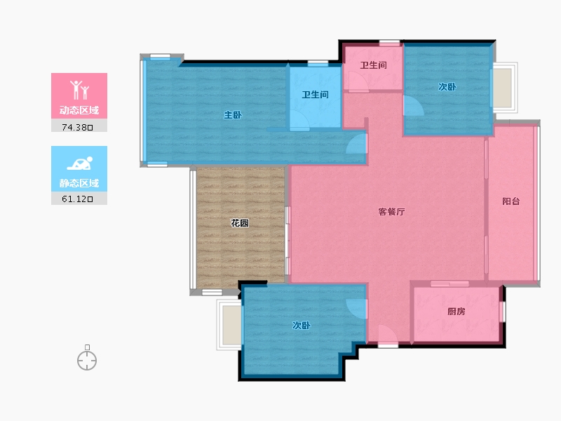 浙江省-宁波市-环球东方港城-141.09-户型库-动静分区