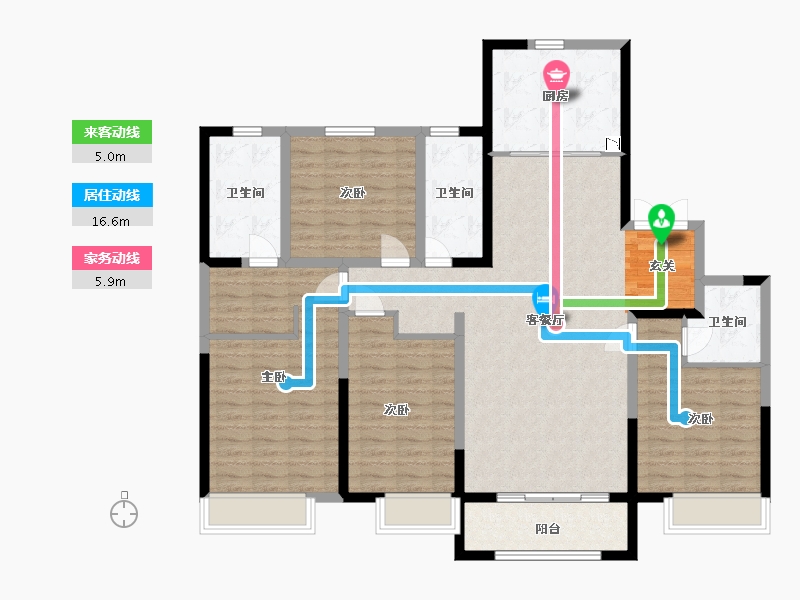 河北省-石家庄市-保利・拉菲公馆【衡水】-134.40-户型库-动静线