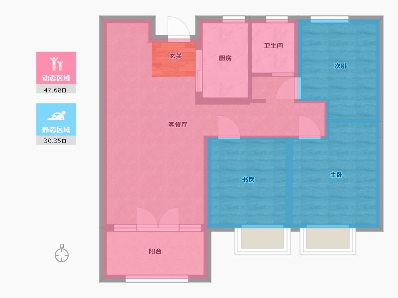 河北省-石家庄市-力高・悦麓兰庭-69.31-户型库-动静分区