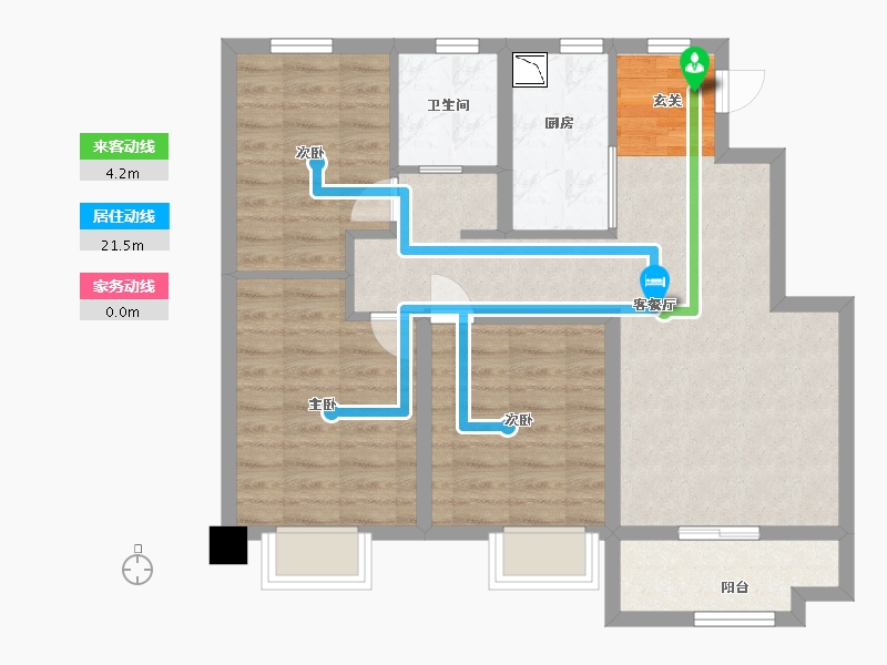 河北省-石家庄市-石家庄孔雀城-76.00-户型库-动静线