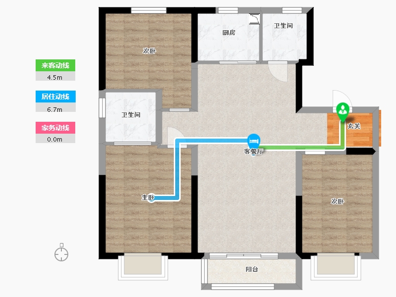 天津-天津市-碧桂园云湖-86.40-户型库-动静线