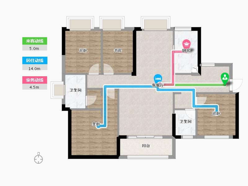 广东省-东莞市-冠科·泊樾湾-100.24-户型库-动静线