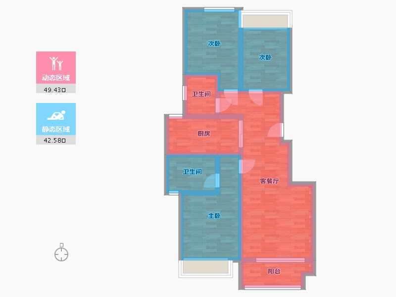 广西壮族自治区-桂林市-漓江郡府-80.32-户型库-动静分区