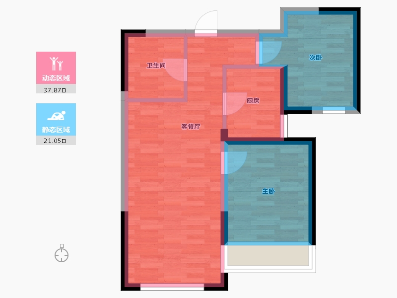 吉林省-长春市-高新君园-52.26-户型库-动静分区