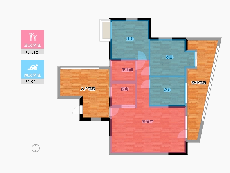 四川省-成都市-观澜东山-99.75-户型库-动静分区