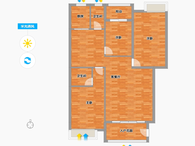 广东省-汕头市-澄海信福家园-109.15-户型库-采光通风