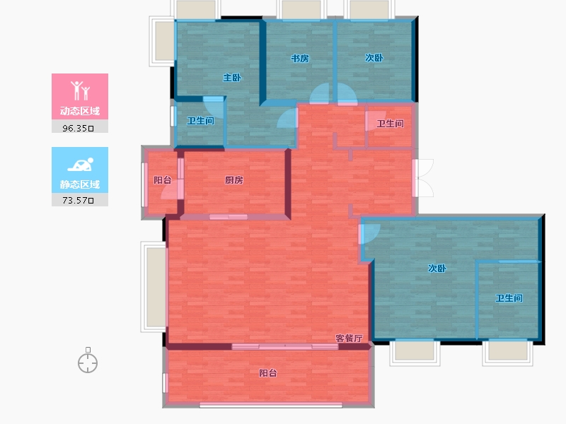 重庆-重庆市-万科翡翠公园-153.84-户型库-动静分区