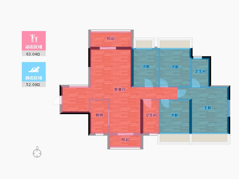 广东省-湛江市-廉江锦绣华景-103.16-户型库-动静分区