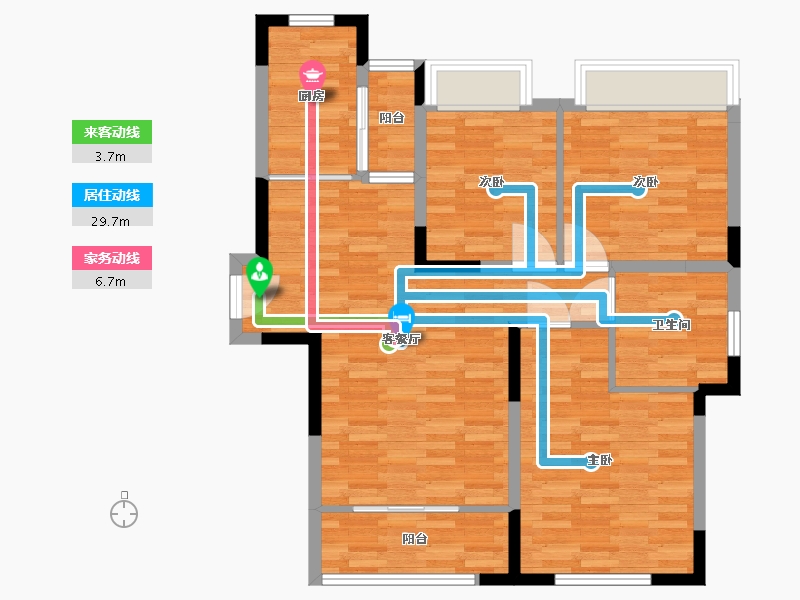 江苏省-苏州市-龙庭华府-85.84-户型库-动静线