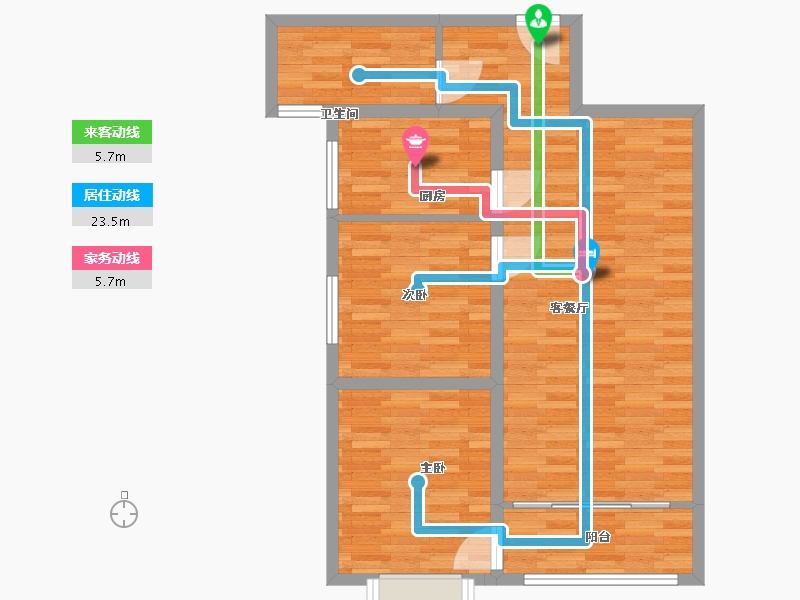 甘肃省-平凉市-新洲嘉苑-77.90-户型库-动静线