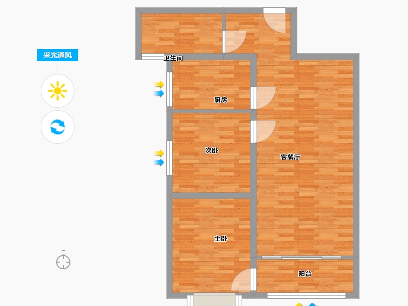 甘肃省-平凉市-新洲嘉苑-77.90-户型库-采光通风