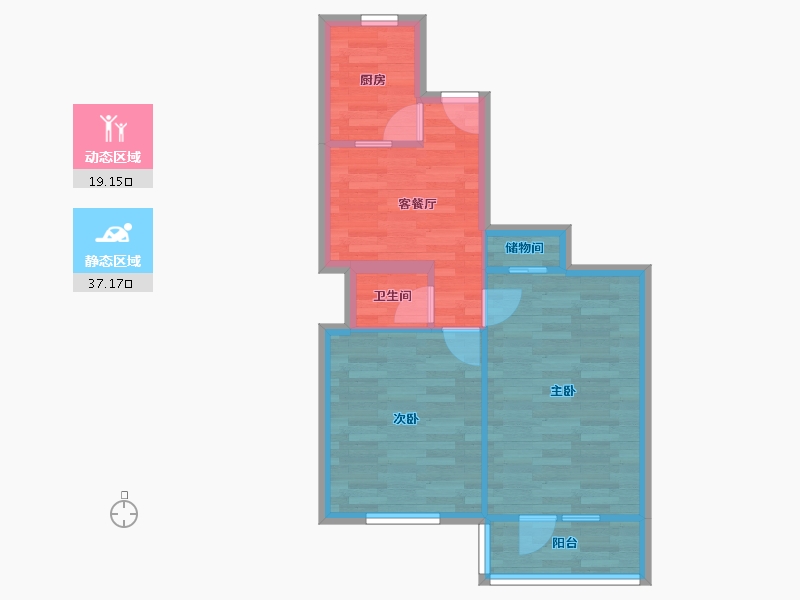 北京-北京市-向军北里-50.05-户型库-动静分区