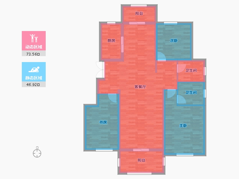 江苏省-淮安市-泽瑞悦公馆-107.00-户型库-动静分区