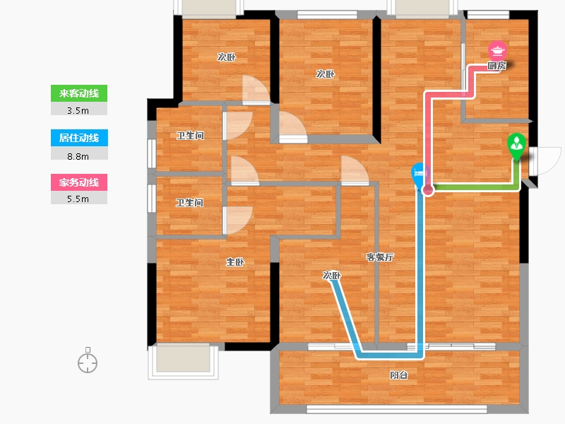 福建省-漳州市-保利滨江璀璨-103.00-户型库-动静线