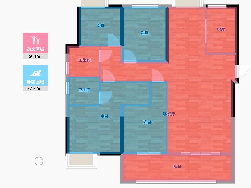 福建省-漳州市-保利滨江璀璨-103.00-户型库-动静分区