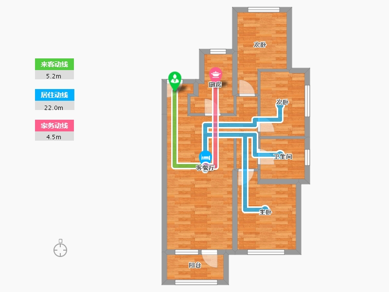 河北省-廊坊市-廊坊市霸州市孔雀城宜元-68.37-户型库-动静线