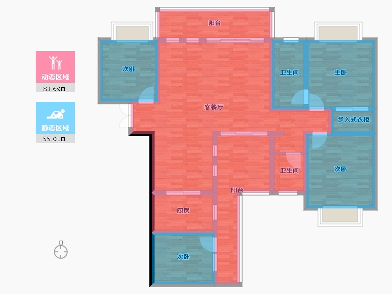 贵州省-安顺市-水岸新天地-120.78-户型库-动静分区