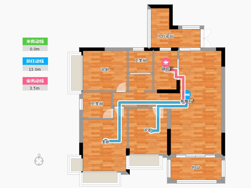 湖南省-衡阳市-山水天城-85.24-户型库-动静线