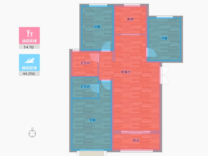 河北省-石家庄市-天洲视界城-88.02-户型库-动静分区