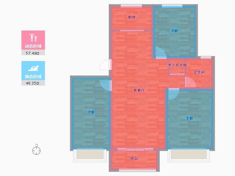 山东省-淄博市-恒景绿洲-92.59-户型库-动静分区