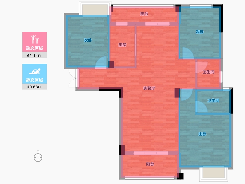 湖北省-天门市-汉旺世纪城-90.45-户型库-动静分区