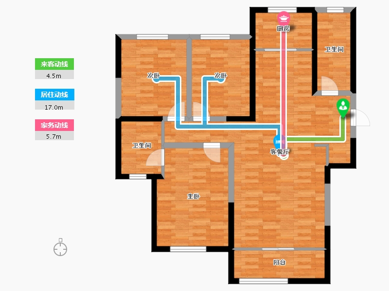 陕西省-西安市-华安紫竹苑-99.27-户型库-动静线