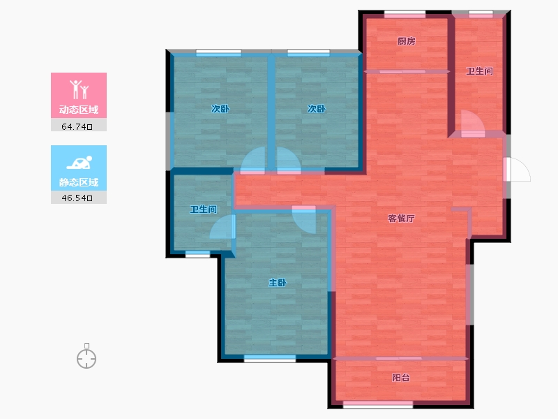 陕西省-西安市-华安紫竹苑-99.27-户型库-动静分区