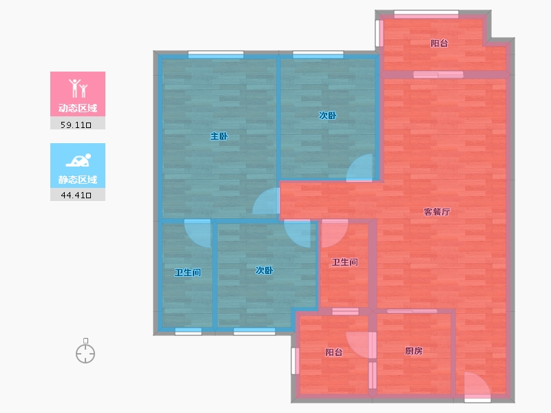 湖南省-湘西土家族苗族自治州-碧桂园-93.17-户型库-动静分区