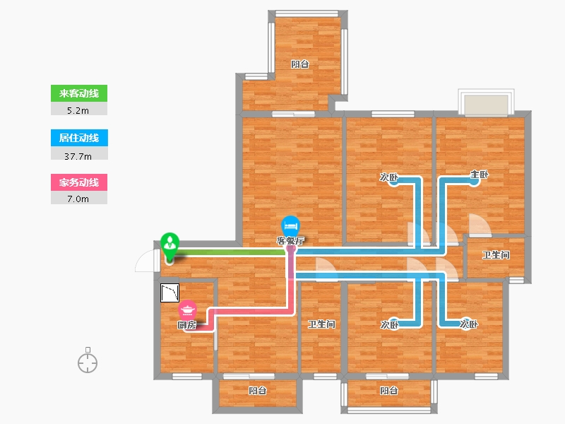 湖北省-咸宁市-博仁广场-132.22-户型库-动静线