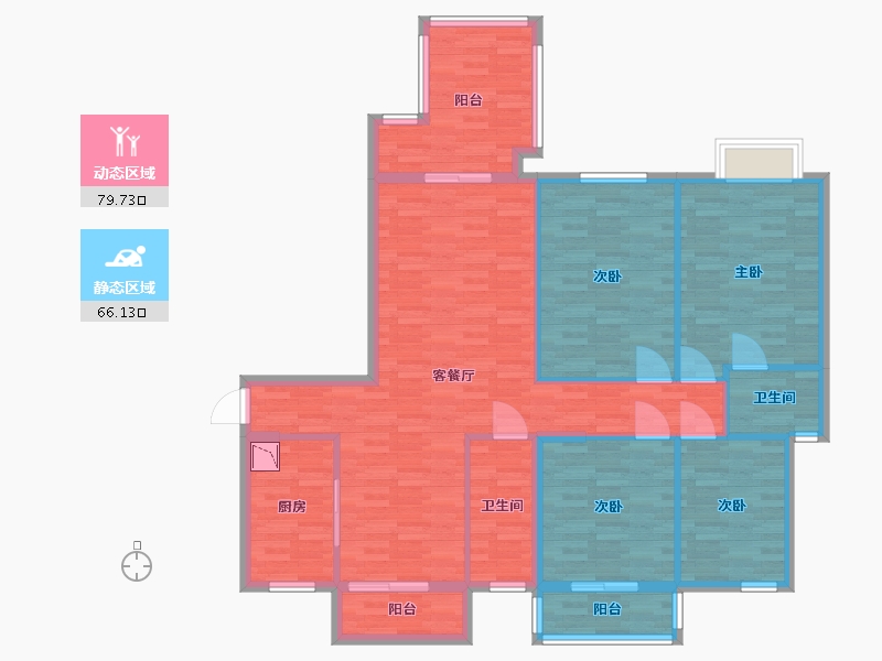 湖北省-咸宁市-博仁广场-132.22-户型库-动静分区