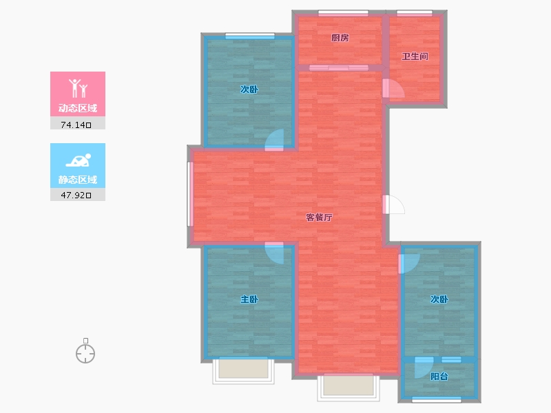 山东省-淄博市-公园里-110.00-户型库-动静分区