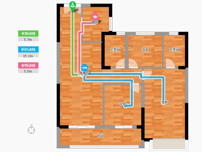 江苏省-淮安市-裕墨园-88.00-户型库-动静线