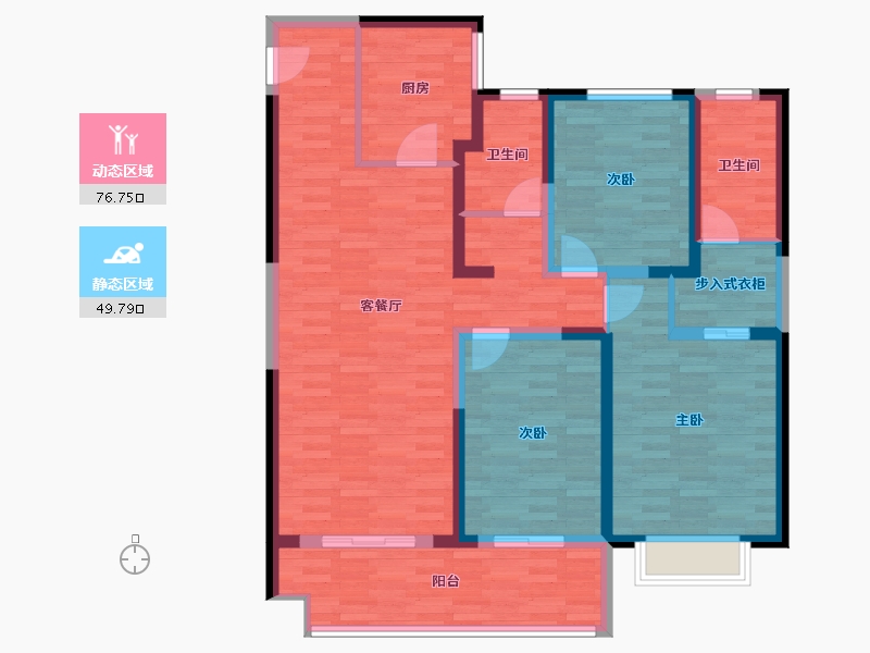 江苏省-连云港市-恒润郁洲府-112.90-户型库-动静分区