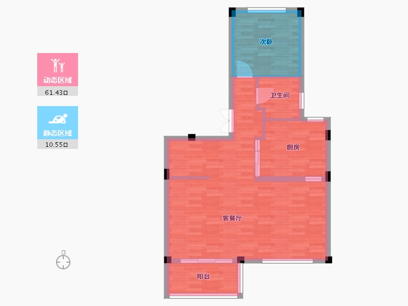 江苏省-苏州市-张家港珑樾花园-65.00-户型库-动静分区