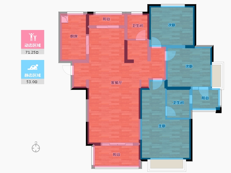 河南省-郑州市-建业壹号城邦-110.01-户型库-动静分区