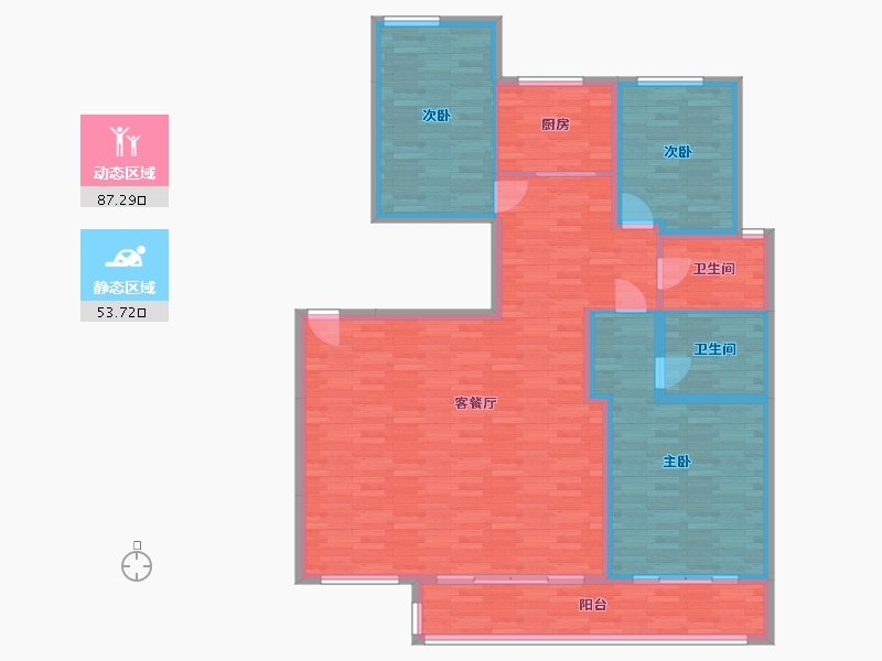 浙江省-温州市-悦江台-128.56-户型库-动静分区